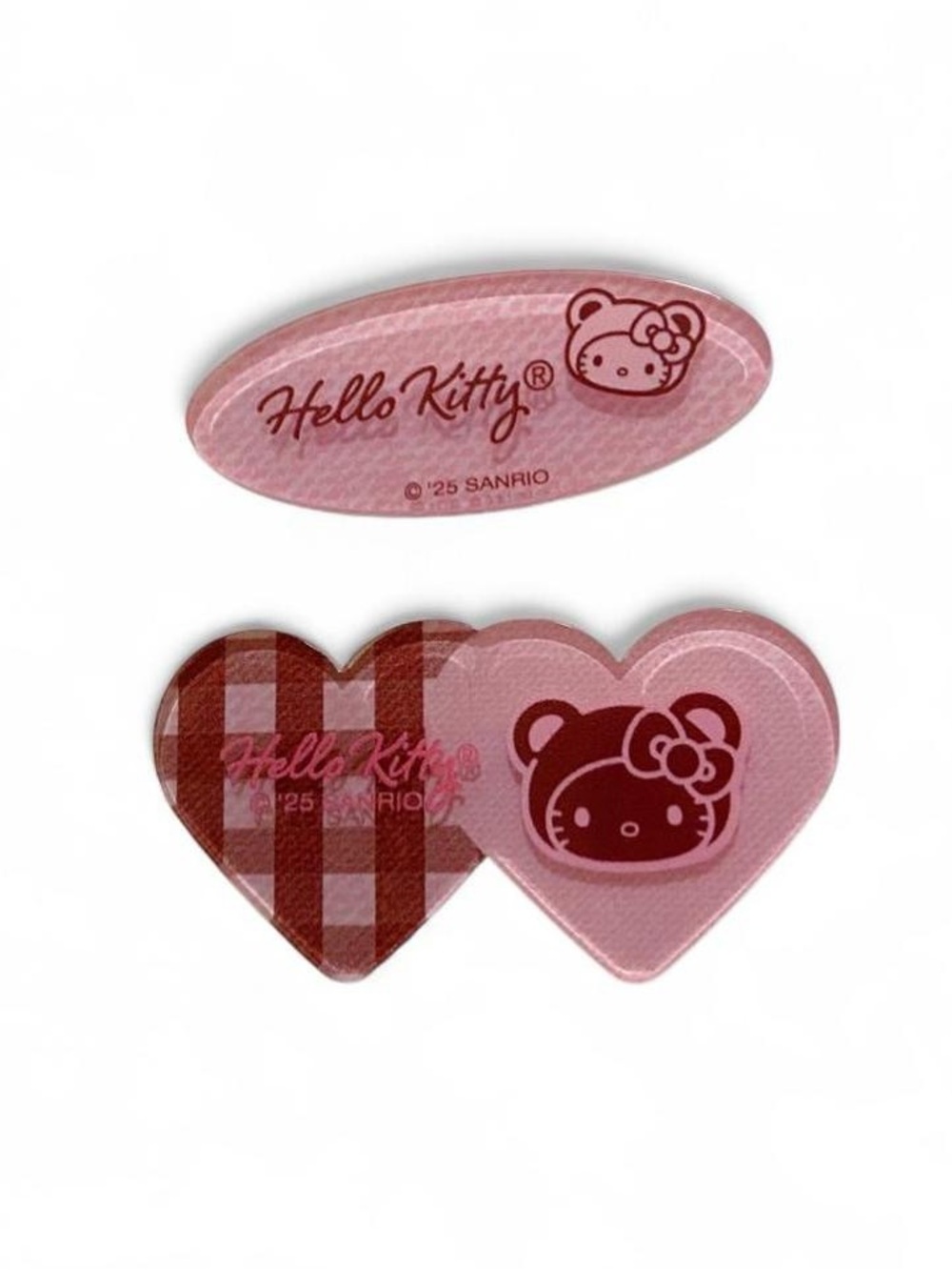 Sanrio Hello Kitty Kids Pink Heart Hair Clips - 2pcs